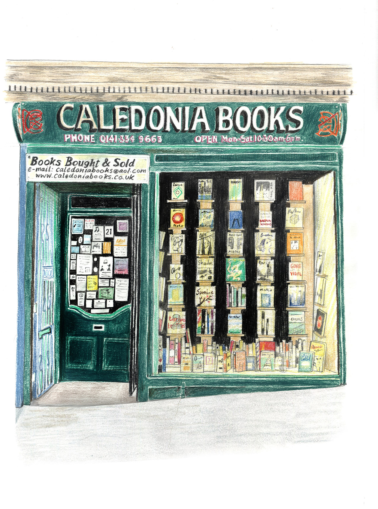 Glasgow Shop Front Drawings by Illustrator Christine Berrie | The Heart ...